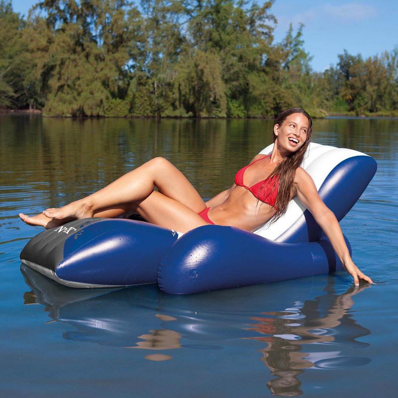 Intex Inflatable Floating Pool Recliner & 2 Person Tube w/ Cooler & Repair Kit, 5 of 7