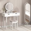 Makeup Vanity Set with 3-Color Dimmable Lighted Mirror, Makeup Dressing Table with Soft Cushioned Stool - 4 of 4