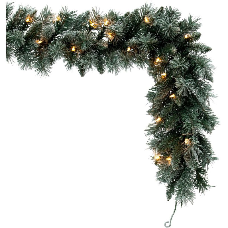Vickerman 9' x 10" Frosted Mixed Pine Garland, Clear Incandescent Mini Lights., 4 of 7