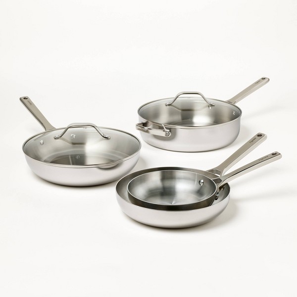 Set de utensilios de cocina de acero inoxidable de 12 piezas con protectores de sartenes de 6 piezas Plata - Figmint™ 3