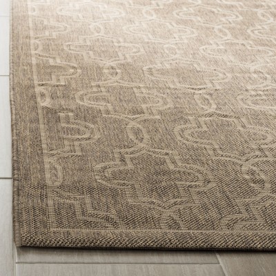 Handmade Brown and Beige Geometric Viscose Area Rug