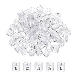 Unique Bargains Plastic Reusable Easy to Recognize Clothes Hanger Sizer Marker Garment Color Coding Clear 100 Pcs - 1 of 4