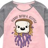 Girls' - Instant Message - Peanut Butter & Jellyfish Shirt Tail Raglan Graphic T-shirt - 2 of 4