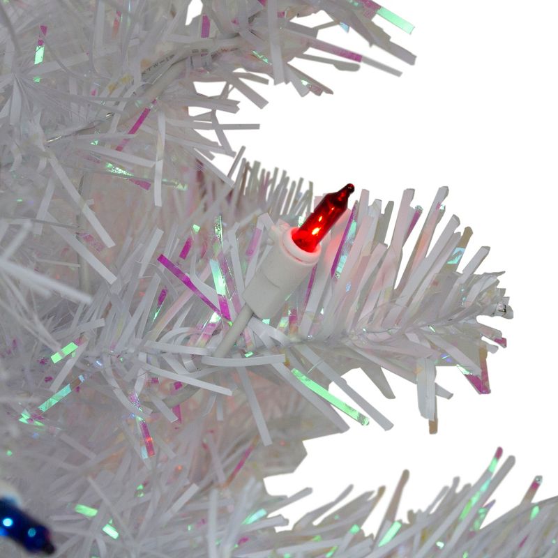 Northlight 2' Pre-Lit Medium White Iridescent Pine Artificial Christmas Tree - Multicolor Lights, 5 of 7