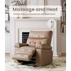 Oversized Recliner Chair with Heated Massage - PU Leather Recliner Sofa for Adults, for Home Theater Lounge Chair, - 4 of 4