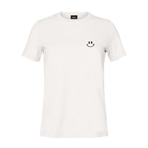 Dalix Smile Face Embroidered Soft Cotton Short Sleeve T Shirt Womens - 1 of 4
