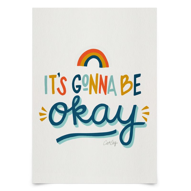 Americanflat Farmhouse Wall Art Room Decor - Classic Blue Its Gonna Be Okay by Cat Coquillette, 1 of 7