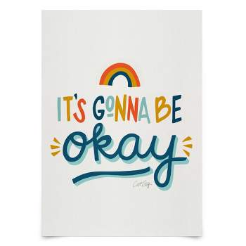 Americanflat Farmhouse Wall Art Room Decor - Classic Blue Its Gonna Be Okay by Cat Coquillette