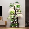 9-Tier Metal Plant Shelf, Adjustable Grow Lights Indoor Stand, Rustic Brown Multi-Layer Display Rack for Living Room Decor - Coolbibila - 2 of 4