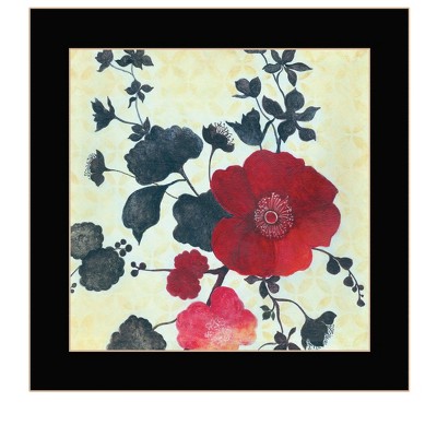 HomeRoots Japanese Blossoms Black Framed Print Wall Art