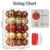 Aoibox 30 Piece 2.36 Inch Christmas Tree Ball Ornaments Red Gold Shatterproof Plastic Baubles Set for Holiday Party Wedding Decor - 3 of 4
