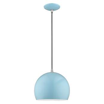 Livex Lighting Piedmont 1 - Light Pendant in  Shiny Baby Blue