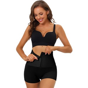 Allegra K Women's Butt Lifter High Waisted Boyshorts Shapewear with Hooks Closure - 1 of 4