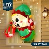 Joyfy 3.5 FT Christmas Inflatable Decoration, Gingerbread Man/Santa Elf Broke Out from Window Inflatable with LEDs for Xmas Holiday Outdoor Yard Decor - 2 of 4