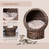 Sapphtopaz Elevated Cat Bed with Soft Cushion Wicker Egg-Shaped Cat House with Stand 2-Position Design Indoor Cat Bed for Cats Under 8 lbs - 3 of 4