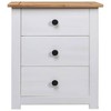 vidaXL Nightstand with 3 Drawers Storage Bedside Table Pinewood Panama Range - 3 of 4