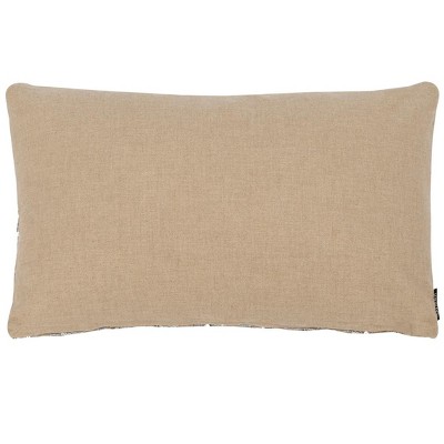 Angelien Beige and Silver Sequined Cotton Throw Pillow