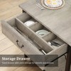 Dining Table Set for 4, Kitchen Dining Table Set with Upholstered Benches, Kitchen Dining Room Table with Storage Drawers - 2 of 4