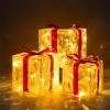 Joyfy 3Packs Christmas Gift Box Lights, Present Boxes Yard Light Decorations with 60/100 LEDs for Christmas Eve Night Indoor Decorations - 4 of 4