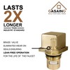 CASAINC 3 Hole Deck Mounted Widespread Bathroom Faucet with Waterfall Spout and Matching Pop-Up Drain - 4 of 4