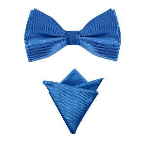 Allegra K Men's Business Causal Matching Pocket Squares Pre-Tied Bow Tie Sets - 1 of 4