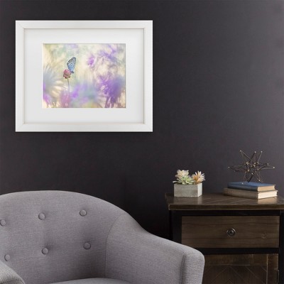 Henrik Spranz Butterfly on Pink Flower Framed Canvas Art