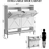 Modern Slim Shoe Organizer Cabinet with 4 Drawers - Space-Saving Open Storage and Narrow Hidden Rack - Metal Legs - 3 of 4