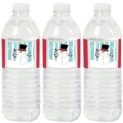 Big Dot of Happiness Let It Snow - Snowman - Christmas or Holiday Party Water Bottle Sticker Labels - Set of 20