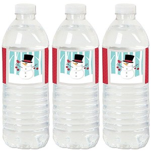 Big Dot of Happiness Let It Snow - Snowman - Christmas or Holiday Party Water Bottle Sticker Labels - Set of 20 - 1 of 4