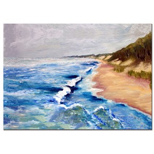 Lake Michigan Beach with Whitecaps I Michelle Calkins - 1 of 1