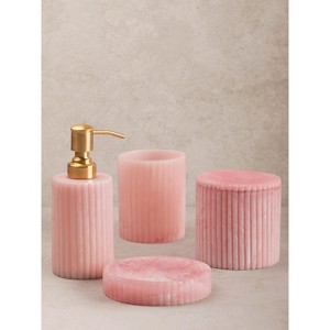 Porto Pink Bath Accessories, Set of 4 - 1 of 3