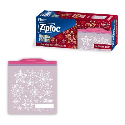 Ziploc Holiday Slider Storage Quart Bags - 16ct : Target