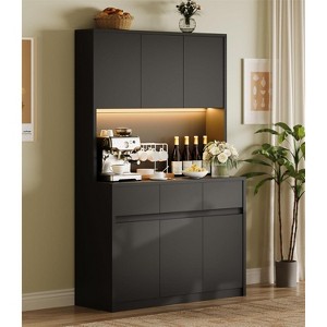 Kitchen Pantry Cabinet,71 in Tall Storage Cabinet with Doors and Shelves Adjustable, Kitchen Storage Hutch with Microwave Shelf - 1 of 4