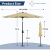 9FT Patio Umbrella Outdoor, Market, Table Umbrella with Push Button Tilt and Crank, 8 Sturdy Ribs for Garden, Pool, Deck, Backyard - 2 of 4