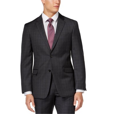 Tommy Hilfiger Mens Windowpane Two Button Blazer Jacket
