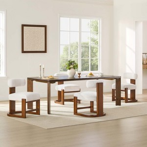 Spruce&Spring Upholstered Boucle Dining Chair with Solid Wood Frame - 1 of 4