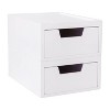 Martha Stewart 2pc Stackable Boxes with Drawers White: Office Desk Organizer, Wood, Desk Drawer Organizers - 4 of 4