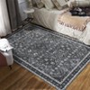 Soft Living Room Rugs 9x12 Extra Large Area Rug Vintage Boho Machine Washable Rug Floral Distressed Stain Resistant Floor Cover Non Slip Thin Carpet - 3 of 4