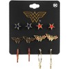 Wonder Woman DC Comics Superhero Book Fashion 6 Pack Costume Earrings Set For Women Multicoloured - 2 of 4