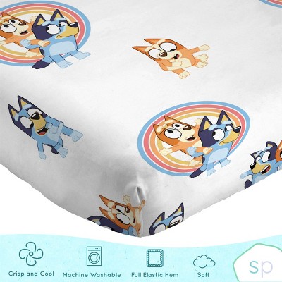 Bluey and Bingo White Organic Cotton Twin Sheet Set