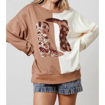 Women's Sequin Boot Block Top - FANTASTIC FAWN