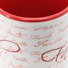 Gibson Home Inspirational Words Faith 4 Piece 16 Ounce Stoneware Mug Set in Red - 3 of 4