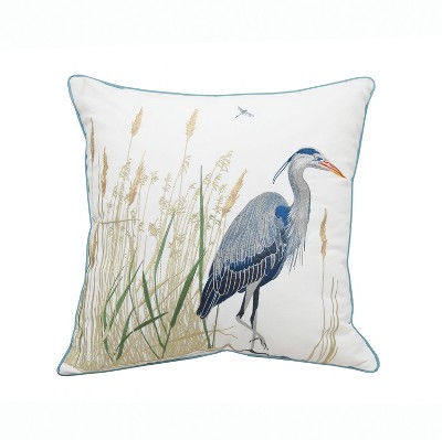 RightSide Designs Blue Heron & Saltmarsh Indoor/Outdoor Throw Pillow
