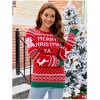 Womens Ugly Christmas Sweater Funny Santa Funny Xmas Holiday Party Knitted Pullover - 2 of 2