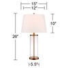 360 Lighting Coastal Table Lamp 26" High Glass Cylinder Gold Fillable White Drum Shade for Living Room Family Bedroom Bedside Nightstand - 4 of 4