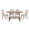 NicBex Dining Table Set for 6 Farmhouse Rectangular Trestle Table Set with 4 Upholstered Chairs and Bench for Kitchen - 4 of 4