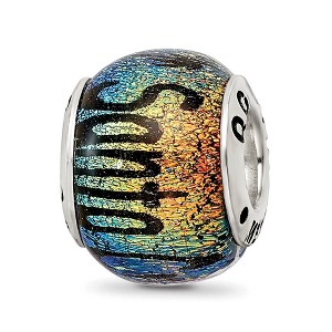 Black Bow Jewelry Santa Cruz & Palm Trees Dichroic Glass & Sterling Silver Bead Charm - 1 of 4