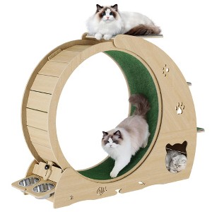 Cat Exercise Wheel for Indoor Cats - 48" Large Cat Running Wheel with 3-Level Jumping Tower, Quiet Spinner Hamster Wheel - 1 of 4