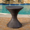 Maggift Patio End Tables, Stylish End Tables for Indoor and Outdoor Use, Ideal for Gardens, Backyard, Special Design, Brown, 16.25"*16.25"*17.3" - 2 of 4