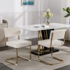 TIRAMISUBEST Modern Set of 2 Dining Chairs w/ Gold Metal Frame, Corduroy Fabric Accent Armless Kitchen Chairs - 3 of 4